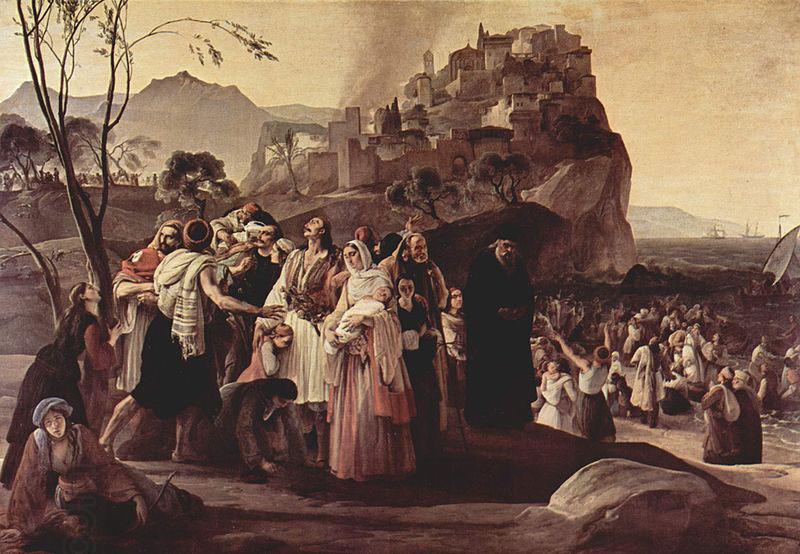 Francesco Hayez Die Fluchtlinge von Parga oil painting picture